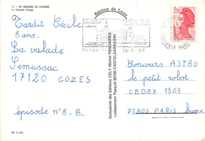 St. Georges de Didonne — A Grande Praia — Edição de Luxo, n° 5.691 — Verso
