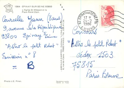 Kościół św. Medard i Plac René Clair — Epinay-sur-Seine — Wydawnictwo 'Lyna' n°8 — Rewers