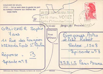 Pôr do sol — Vo16 — Editor Vieux Chouan, n° de série VO16 — Verso