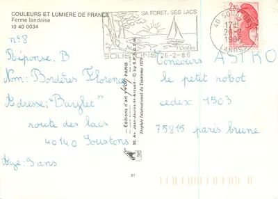 Ferme landaise — Couleurs et Lumière de France n°8 — Éditions d'art Yvon-Arcueil — Verso