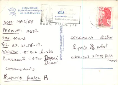 Biblioteca Municipal de Douai — Bas-relief de Morlaix — Éditions IRIS — Verso