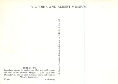 Bol con pesci — epoca Wan Li — Victoria and Albert Museum — Verso