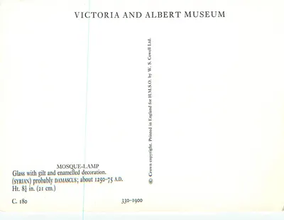 Vaso de vidro com decoração esmaltada — Victoria and Albert Museum — n° C.180 — Verso