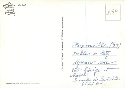 Mosela — Carta postal panorâmica com mapa detalhado — Edição Pierron — Verso