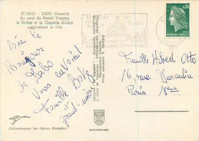 Le Rocher et la Chapelle St-Léon — Dabo (Moselle) — Éditions Hachette — Rewers