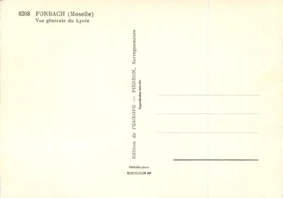 Forbach (Mosela) — Vista general del Instituto — Edición EUROP — Reverso
