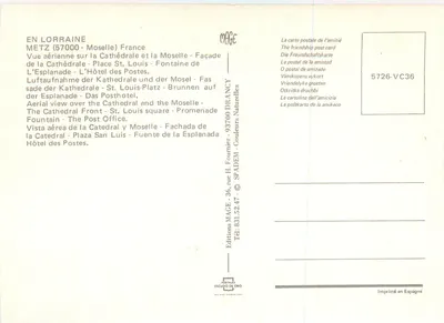 Metz — Miasto Sztuki — Wydawca MACE, nr 5726-VC36 — Rewers