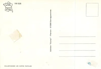 Regione di Sarrebourg — Carta turistica con foto di Dabo, Lutzelbourg, Sarrebourg, Phalsbourg e La Hoube — Edizione 'Europ' Pierron — Verso