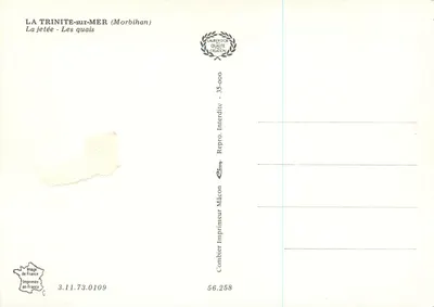 La Trinité-sur-Mer — A doca - Os cais — Impressor Combier Mâcon — Verso