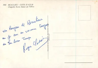 Béaulieu - Côte d'Azur — Klasztor Najświętszej Maryi Panny z Olivo — wydawca Couleurs Naturelles, seria PB3 — Rewers