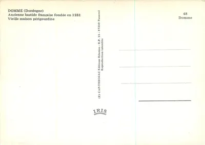 Domme — Velha bastide francesa fundada em 1281 — Edições Iris — Verso