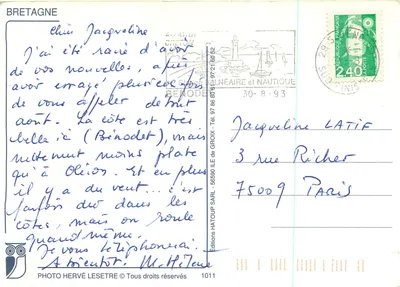 Bénodet — Praia e barcos — Éditions HATOUPE SARL, n° 1011 — Verso