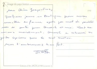 Porto de pesca — Bretagne — Éditions d'Art JACK 22700 Louannec — Verso