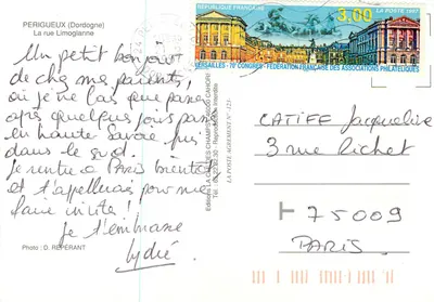 Périgueux — rua Limoglanne — Éditions La Chèvre des Champs — Verso
