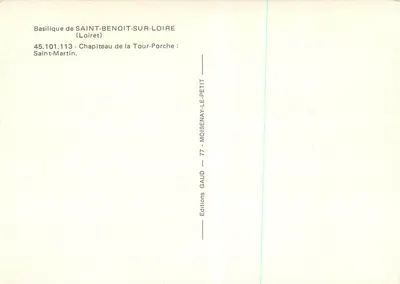 Kapitel z wieży Porche — Saint-Martin — Bazylika św. Benoita na Loirze — Éditions GAUD — Rewers