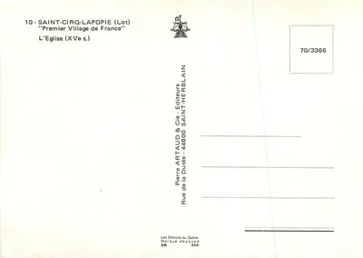 Saint-Cirq-Lapopie (Lot) — A Igreja (século XV) — Les Éditions du Gabier — Verso