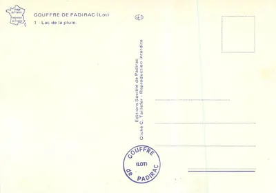 Gouffre de Padirac (Lot) — Jezioro des Pluies — Wydawnictwo C. Taillefer — Rewers