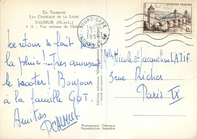 Saumur (M.-et-L.) — Widok z lotu ptaka zamku — Wydawnictwo Aérienne Cimber — Rewers