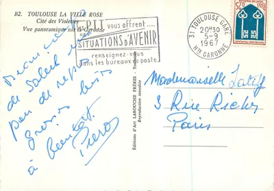 Toulouse — Vue panoramique sur la Garonne — Éditions d'Art Labouche Frères — Verso