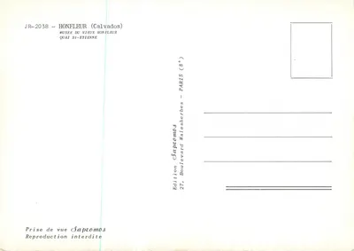 Honfleur — Museu do Velho Honfleur — Quai Saint-Etienne — Édition Sapzomes — Verso