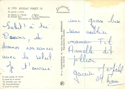 Bussac-Foret — Lembrança de Bussac-Foret — Élécécolar — Verso