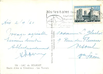 Lago do Bourget — vista dos túneis — Éditions TÉLÉ — Verso