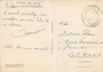 Torreciudad — Santuário e lago nas Pirineus — Edições Sicilia, n°17 — Verso