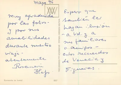 Colheita — Paisagem rural com três pessoas — Walter Niessen Verlag — Verso