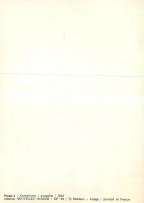 Optophone — dzieło Francis Picabia — wydawnictwo NOUVELLES IMAGES, CP 119 — Rewers