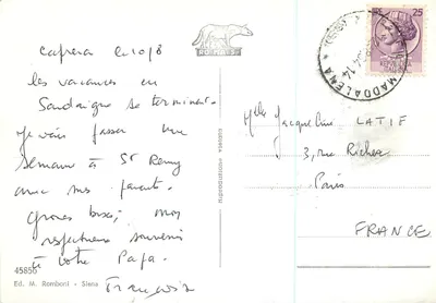 Alghero - Las Tronos — wydawca Ed. M. Romboni, Sienne, nr 45856 — Rewers