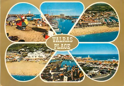 Valras-Plage — vista panorâmica e cenas de praia — Société des Cartes Postales Valras-Plage