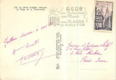 Le Grau d'Agde — A Praia da Tamarissière — Edições Scheitler — Verso