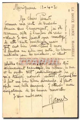 Igreja Nossa Senhora da Guarda — Marselha — Éditions d'Art YVON, n°20 — Verso
