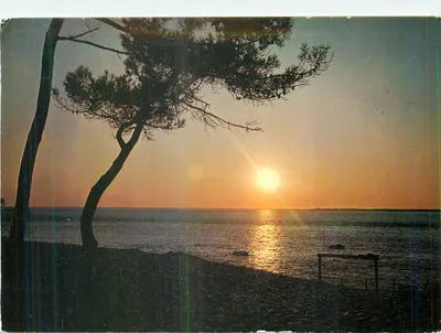 Pôr do sol sobre o Atlântico — Arcachon — Editor D.L. 74 Cie des Arts Photomécaniques