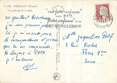 Ogólny widok Rady — Bordeaux (Gironde) — Wydawca L. Chatagneau, nr 3394 — Rewers