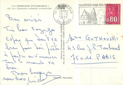 Normańska chałupa wiosną — Wyd. Erigy, OF. 61 — Rewers
