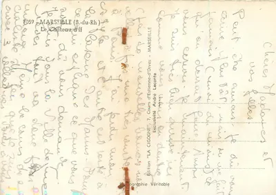 Zamek If — Marsylia (B.-du-Rh) — Wydawnictwo 'LA CIGOGNE', André Leconte — Rewers