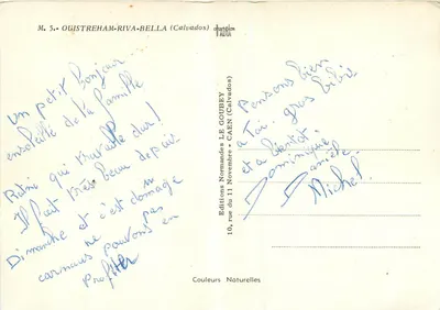 Ouistreham - Riva Bella — vista da praia, do cassino e do porto — Éditions Normandes LE GOUBEY — Verso