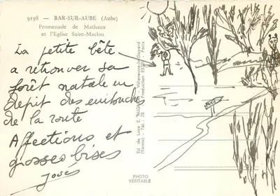 Bar-sur-Aube — Promenade de Mathaux i Katedra Świętego Maclou — E. Mignon — Rewers