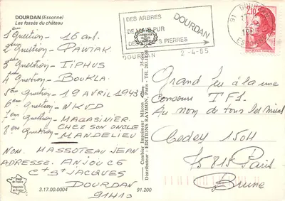 Os fosso do castelo — Dourdan (Essonne) — Edições Raymon, n° 3.17.00.004 — Verso