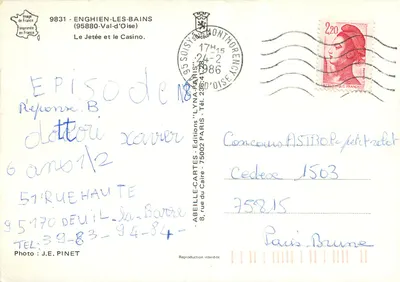 Het Casino van Enghien-les-Bains — uitzicht vanaf de kade — Edities 'Lynna' n°18 — Achterkant
