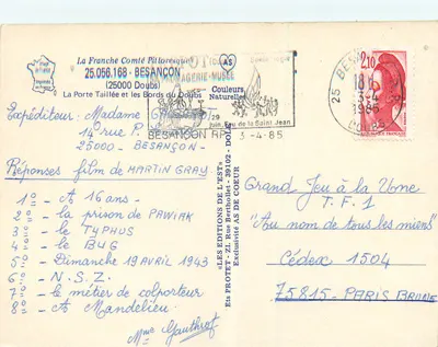 O Doubs em Besançon — editor AS, n° 25.056.168 — Verso
