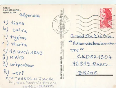 Samotny drzewo — chmurne niebo — Społeczność Alpejska Wydawnictwa, P/1631 — Rewers