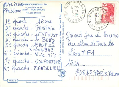 A Auberge Ensoleillée — Dun-les-Places — edições Nivermaises — Verso