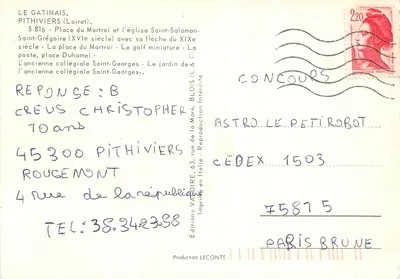 Pithiviers — vista panorâmica da cidade — Éditions Valoire, n° 5.816 — Verso
