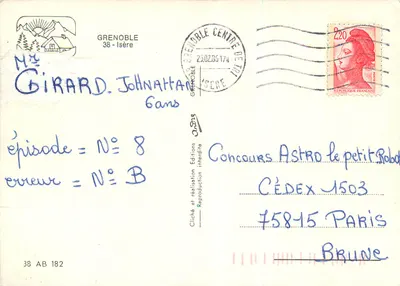 Grenoble — ogólny widok, stacja SNCF, teleferyk Bastille, palacik sportowy, dom kultury, hotel miejski — Wydawnictwo Cliché i realizacja — Rewers