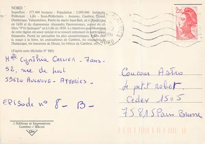 Nord — Karta turystyczna z widokami miast — Wydawnictwo i Drukarnia Combier / Mâcon — Rewers