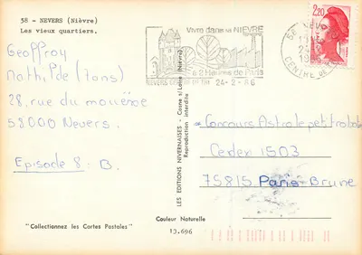 Nevers (Nièvre) — Stare dzielnice — Les Éditions Nivernaises, n° 13.696 — Rewers