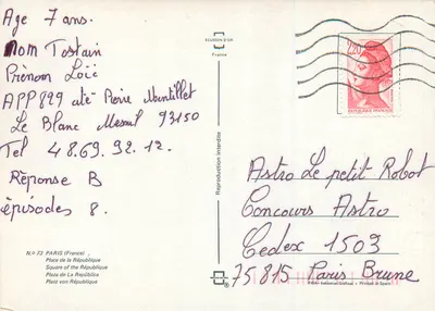 Place de la République — Monumento da República — Editor FISA - Impresso na Espanha — Verso