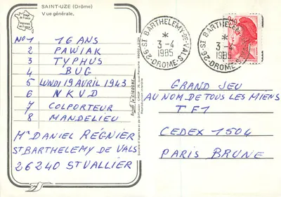 Saint-Uze (Drôme) — Vista geral — Edição Cigogne — Verso